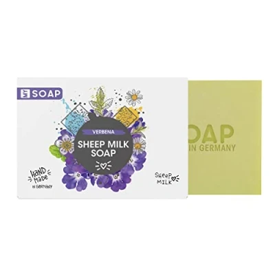Abbildung von MY SOAP Schafmilchseife, Natural by accentra, handgefertigte Schafmilchseife in Papierschachtel, 100g, Motiv/Duft: Eisenkraut