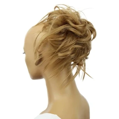 Abbildung von CAISHA Jumbo Haarteil Haargummi Dutt Flora Hochsteckfrisuren Brautfrisuren Natürlich Gewellt Unordentlich DM17cm Mittelblond G16F