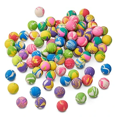 Abbildung von THE TWIDDLERS 90 Mini Marmor Flummis Gummibälle, Bunte Hüpfbälle, Springball, 3cm Piñata, Mitgebsel, Mitbringsel &amp; Gastgeschenke für Kindergeburtstag