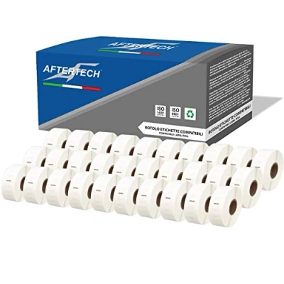 Abbildung von Aftertech 30 x 11352 25 54 mm kompatible Klebeetiketten (500 Etiketten/Rolle = 15000 insgesamt) für Dymo LabelWriter Seiko SLP Etikettiermaschinen S0722520
