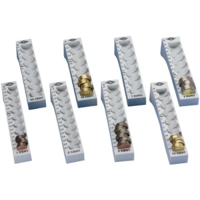 Abbildung von Wedo 161700837 Münzrillen Komplett Set (aus Kunststoff, 8 Stück, lose, 27,2 x 18 4,4 cm) lichtgrau