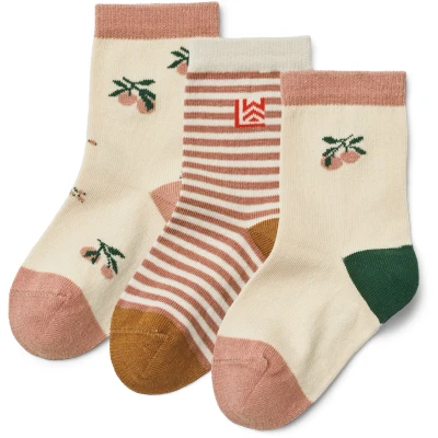 Abbildung von Liewood Silas Socks Unisex 3 PACK Socken Peach sea für Kinder, Größe: 29 32,