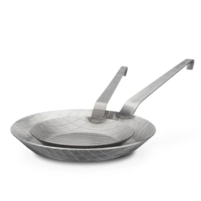 Abbildung von Eisenpfanne geschmiedet, 2er Set, Silber