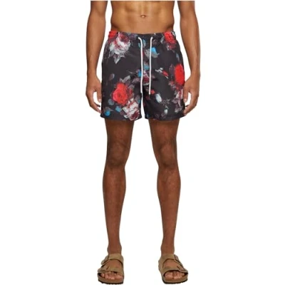 Abbildung von Urban Classics Pattern Badeshorts, Herren, Größe: 3XL, Black rose aop