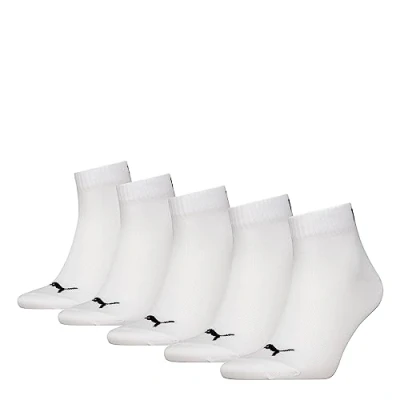 Abbildung von Puma Unisex Quarter Plain Sokken (5 stuks) Socks, Weiß, 43 46 EU