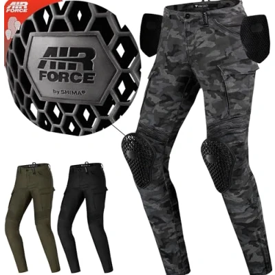Abbildung von SHIMA GIRO 2.0 LADY Motorradhose Damen 4 Airforce Protektoren, Elastische, Slim Fit, Cargo Biker Hose mit DuraQL Aramid (Camo, 26)