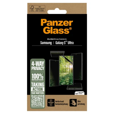 Abbildung von Samsung Galaxy S25 Ultra Panzerglas PanzerGlass Matrix Recycled 4 Way Privacy Screen Protector Displayschutz für
