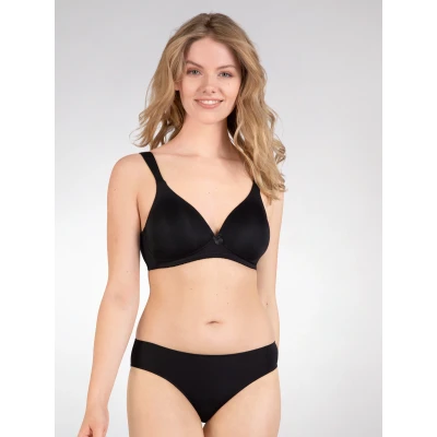 Abbildung von Naturana® BH Damen ohne Bügel [Cup A D] I 100% Gepolsterte Träger mit nahtlosen Cups Unterbrustband 85 Schwarz D