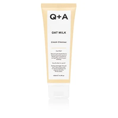 Abbildung von Q+A Hafermilch Creme Reiniger, ein feuchtigkeitsspendender Gesichtsreiniger, um Make up und Verunreinigungen sanft anzuheben, 125 ml