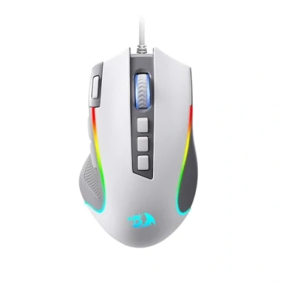 Abbildung von Redragon M612 RGB Gaming Maus, 8000 DPI kabelgebundene optische Gamer Maus mit 11 programmierbaren Tasten &amp; 5 Hintergrundbeleuchtungsmodi, Software unterstützt, Rapid Fire Button, Grau&amp;Weiß