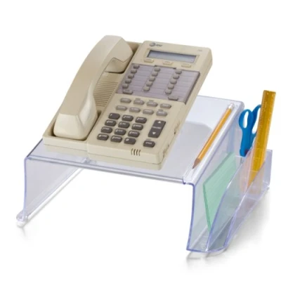 Abbildung von Officemate Telephone Stand, Laptop Clear Plastic Computer Riser, Laptops Elevator for Desk, (21524)