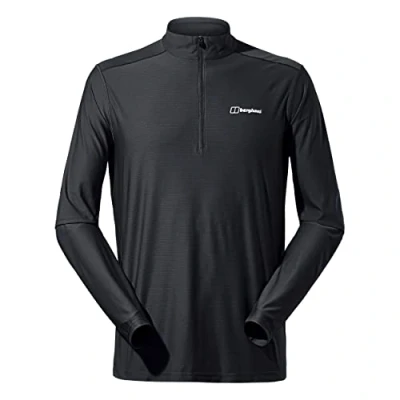 Abbildung von Berghaus Herren 24/7 Half Zip Langärmeliges Tech Baselayer T Shirt, Schwarz, L EU
