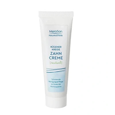 Abbildung von Merasan Rügener Kreide Zahncreme neutral 50 ml weiße Rügen Schlämmkreide Zahnpasta Vegan, ohne Geschmack oder ätherische Öle