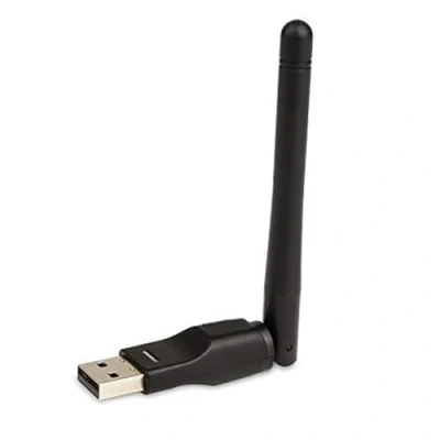 Abbildung von J&amp;J WiFi Ralink RT5370 OEM Dongle Mini Receiver mit externer Antenne, wireless, USB Anschluss, langer Reichweite, 150 Mbps, für Skybox / Decoder Zgemma Sunray Dreambox