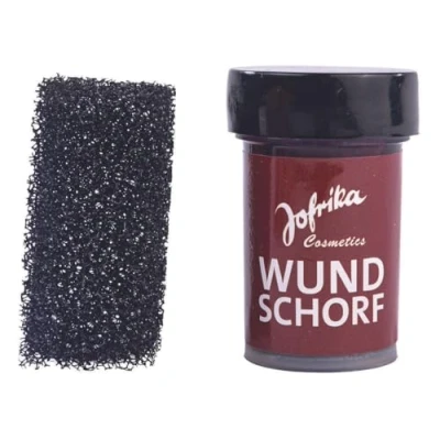 Abbildung von Jofrika Cosmetics Kunstblut Halloween Schminke + grober Schwamm 20ml krustiges Filmblut Make Up