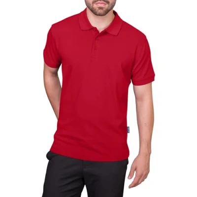Abbildung von HRM Herren Heavy Polo, rot, Gr. 2XL I Premium Polo Shirt aus 100% Baumwolle Basic Polohemd bis 60C waschbar Hochwertige &amp; nachhaltige Bekleidung Workwear