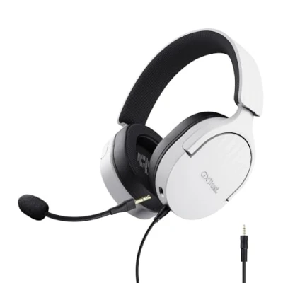 Abbildung von Trust Gaming GXT 489W Fayzo Headset für PC, PS5, PS4, Xbox Series XS, Switch, 3,5 mm Klinke, 35% Recyclingkunststoff, Over Ear Kopfhörer, Mikrofon mit Geräuschunterdrückung Weiß
