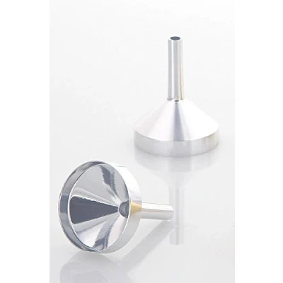 Abbildung von Mini Metall Parfümtrichter Kosmetex, kleiner Trichter 3 cm zum umfüllen, Silber