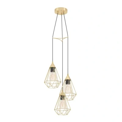 Abbildung von Eglo 43683 Hängeleuchte TARBES E27 3X40W Stahl messing gebürstet H:130cm Ø35,5cm dimmbar