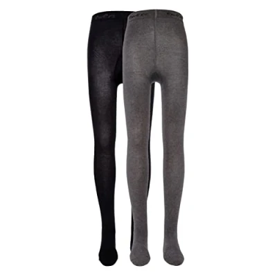 Abbildung von Ewers 2 PACK Strumpfhose Schwarz/anthrazit für Kinder, Größe: 92 98,