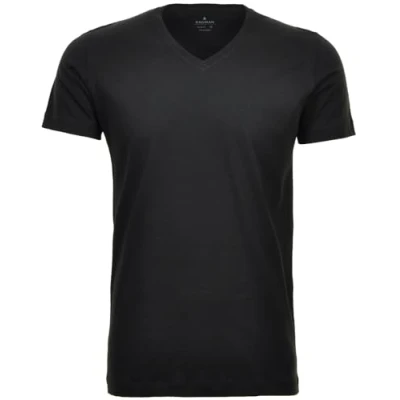 Abbildung von Ragman Herren 2 T Shirt Doppelpack Bodyfit mit V Ausschnitt, Schwarz, XXL