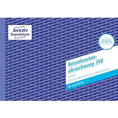 Abbildung von AVERY Zweckform 740 Reisekostenabrechnung (A5 quer, mit 1Blatt Blaupapier, von Rechtsexperten geprüft für Deutschland/Österreich zur wöchentlichen Abrechnung inkl Kfz Kostenaufstellung, 50 Blatt) weiß