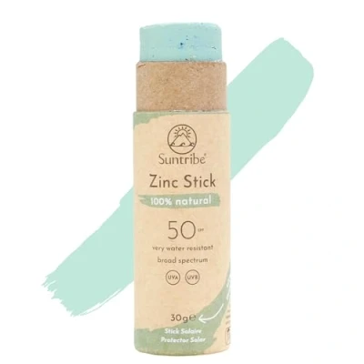 Abbildung von Suntribe Mineralischer Bio Sonnenstift mit Zink LSF 50/30 g 100% Natürlich, Riffsicher, UV Filter Sehr Wasserfest, Zero Waste NEU (Mint Grün)