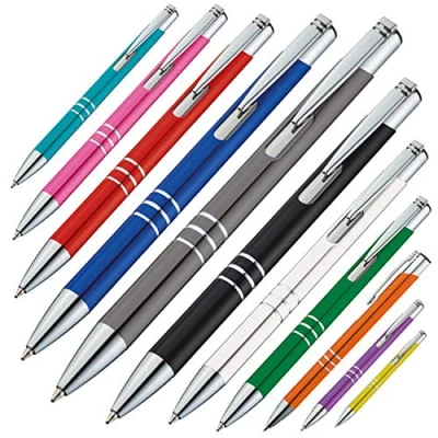 Abbildung von noTrash2003 10 Stück Metall Kugelschreiber Set Premium Kulli hochwertig, ergonomisch und blauschreibend