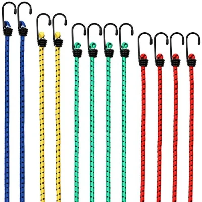 Abbildung von Deuba 12er Set Spanngummi Metallhaken 4 Längen 30 95cm Transportgurte Expander Spanngurte Gepäckspanner kratzsicher