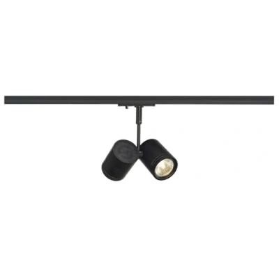 Abbildung von SLV BIMA LED Strahler 1 Phasen, Dreh und schwenkbarer Schienen Strahler, Deckenstrahler, Deckenleuchte, Schienensystem, Innenleuchte 2xGU10, inkl. 1Phasen Adapter, Schwarz