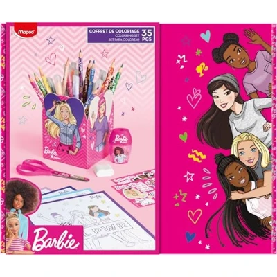 Abbildung von Maped Geschenk Box BARBIE Mal Zubehör mit Köcher zum Gestalten 35 tlg.