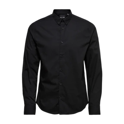 Abbildung von Only &amp; Sons Klassisches Businesshemd, Herren, Größe: Large, Black