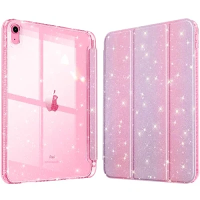 Abbildung von Fintie Glitzer Hülle für iPad 11./10. Generation (2025/2022 A16 Chip) mit Stifthalter Transparente Dünne Schutzhülle, Stoßfest &amp; Klar Rückseite Mädchen/Kinder‌, Fantacy