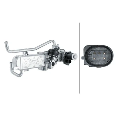 Abbildung von HELLA 6NU 358 167 011 AGR Modul mit Dichtungen, Kühler Ventil VOLKSWAGEN: Polo V Hatchback, SKODA: Fabia 2, Roomster, SEAT: Ibiza 4