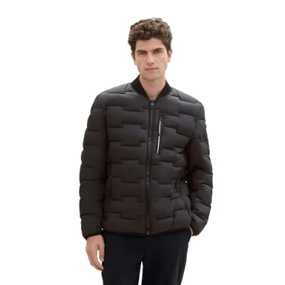 Abbildung von TOM TAILOR Herren 1037341 Hybrid Steppjacke mit Abnehmbarer Kapuze, 29999 Black, M