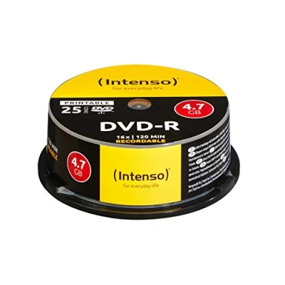 Abbildung von Intenso DVD R 4,7 GB 16x Rohlinge bedruckbar kratzfest 25er Spindel