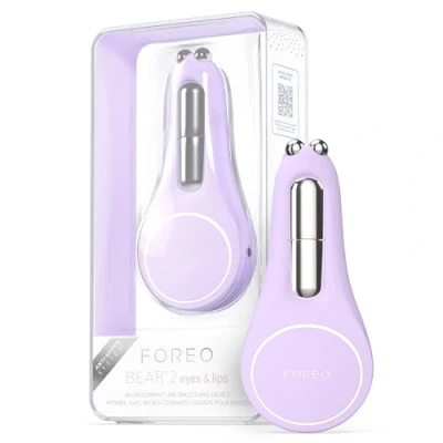 Abbildung von FOREO BEAR 2 Eyes &amp; Lips Massagegerät gegen Falten für sofortige Gesichtsstraffung Augenmassagegerät Augenbrauenlifting Behandlung Augenringe Lippenpflege Lavender