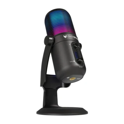 Abbildung von Oversteel Elinvar USB Gaming Mikrofon, Nieren und Kugelcharakteristik mit Arm Ständer, RGB Beleuchtung, Plug &amp; Play, Kompatibel PC, XBOX Serie, PS4, PS5 Mac, Schwarz