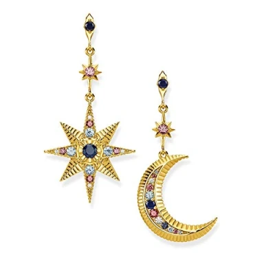 Abbildung von Thomas Sabo Damen Ohrringe Ohrstecker Stern Mond 925 Sterling Silber vergoldet H2025 959 7
