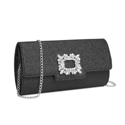Abbildung von Miss Lulu Clutch Damen Glitzer Abendtasche Elegante Envelope Kettentasche Tasche Crossbody Bag für Hochzeit, Party, Cocktail, Abschlussball