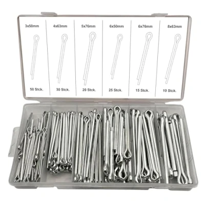 Abbildung von Sicherungssplinte Splinte Sortiment Sortimentskasten Länge 25 64 mm 150 tlg. (im Aufbewahrungsbox/Sortimentsbox)