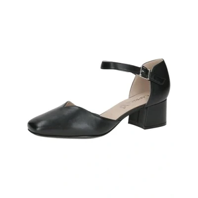 Abbildung von CAPRICE Damen Pumps aus Leder mit Klettverschluss, Schwarz (Black Nappa), 41 EU