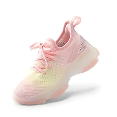Abbildung von DREAM PAIRS Turnschuhe für Jungen und Mädchen, Kinder, Sport, Sportschuhe, Wanderschuhe kleine Kinder/große Kinder,Size 37.5,Regenbogen//Rosa,SDFS2303K