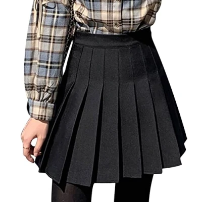 Abbildung von DRESHOW Basic Solid Stretchy Flared Beiläufige Mini Skater rock für Damen Mädchen