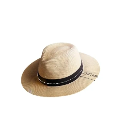 Abbildung von Zylioo Stroh Sonnenhut Kleine Kopf,UV Schutz Fedora Strohhut Größen,Strandhut Sommerhut Größe S für Sommer Urlaub