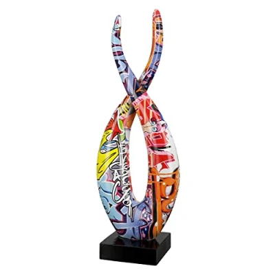 Abbildung von Casablanca Deko Figur Skulptur Flamme XL Moderne Kunst Dekoration aus Kunstharz Street Art Design Mehrfarbig Höhe 36 cm