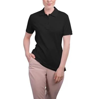 Abbildung von HRM Damen Luxury Polo, schwarz, Gr. XL I Premium Polo Shirt aus 100% Baumwolle Basic Polohemd bis 60C farbecht waschbar Hochwertige &amp; nachhaltige Oberteile