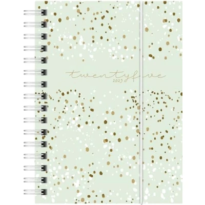Abbildung von rido/idé Taschenkalender Modell perfect/Technik I (2025) „Confetti“, 2 Seiten = 1 Woche, A6, 160 Seiten, PP Einband, mint