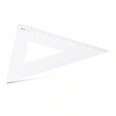 Abbildung von Aristo AR6031 Dreieck 60 (lange Kathete 311mm, Hypotenuse 360mm, abriebfeste Tiefprägung der Teilung, Plexiglas) transparent