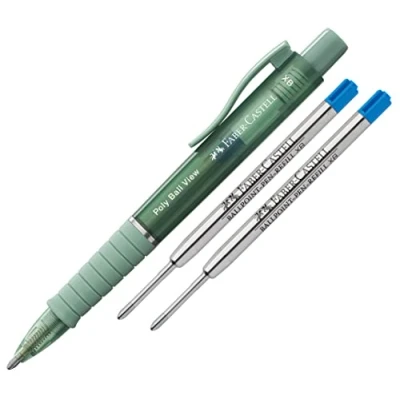 Abbildung von Faber Castell Kugelschreiber Poly Ball View, Mine XB (Green lily + Minen)